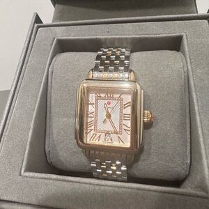 Michele Deco Madison Mid Two-Tone Diamond-Dial Watch